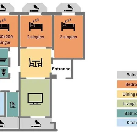 Spacious 3br, 2bt With 5 Balconies Appartement *