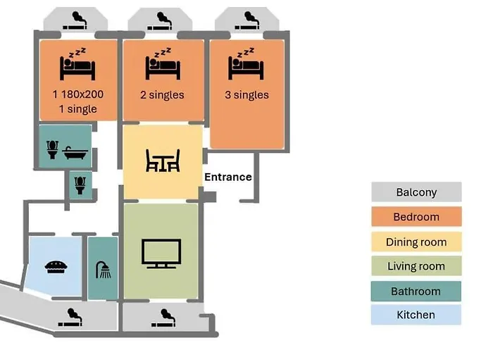 Spacious 3br, 2bt With 5 Balconies Apartman *